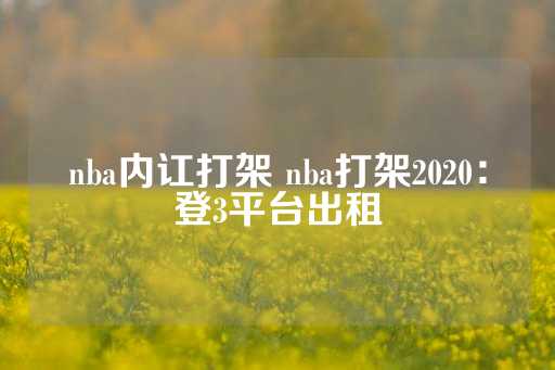 nba内讧打架 nba打架2020：登3平台出租