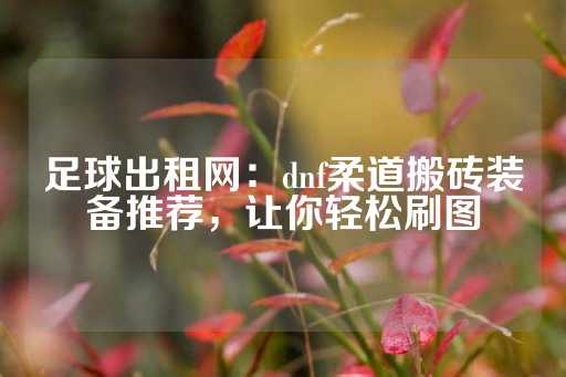 足球出租网：dnf柔道搬砖装备推荐，让你轻松刷图