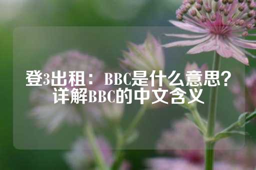 登3出租：BBC是什么意思？详解BBC的中文含义